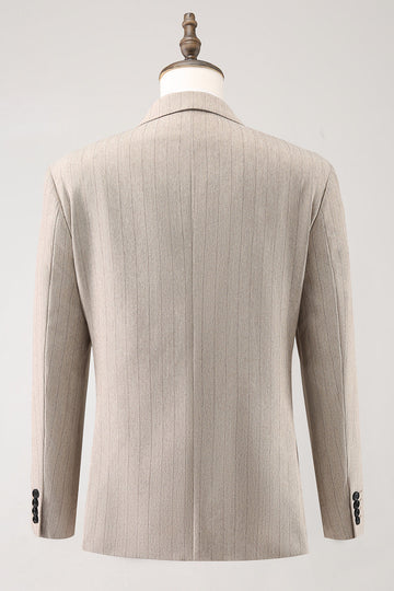 Ivory Peak Lapel Pinstripe Single Breasted 3 peças ternos de baile de formatura masculino